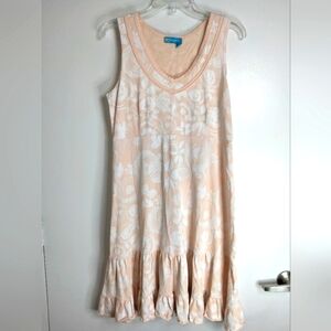 Fresh Produce (Size M) Multicolored Floral V-Neck Sleeveless Ruffle Hem Dress